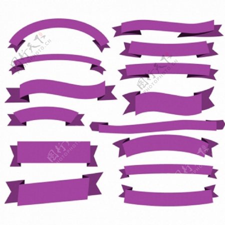 经典的紫色丝带横幅