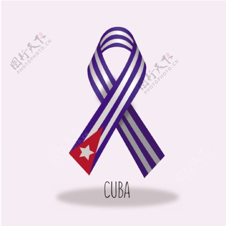 古巴国旗丝带设计