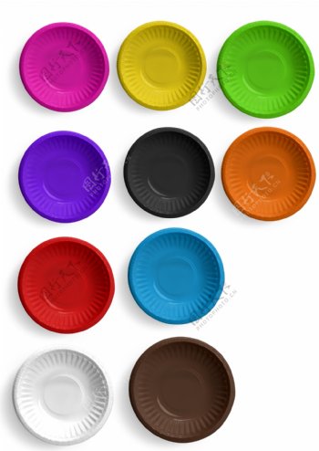 各种颜色的碟子厨房元素