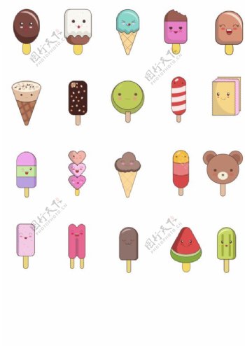 冰淇淋卡通图标