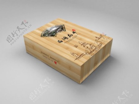 西湖龙井茶中国风简约竹纹盒子包装