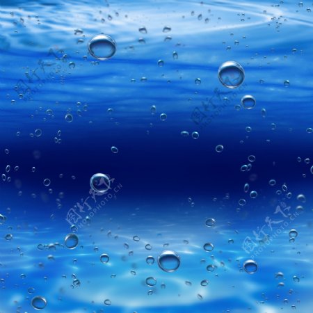 水中的蓝色气泡