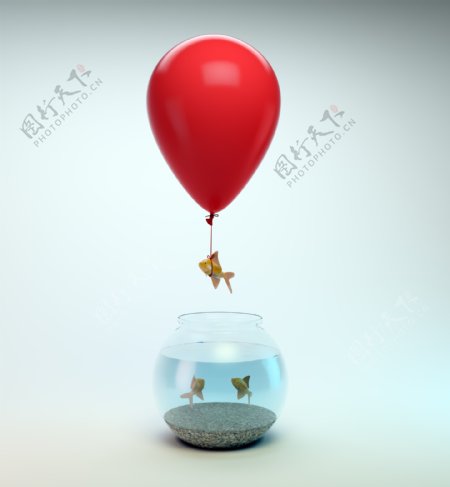 金鱼缸与气球