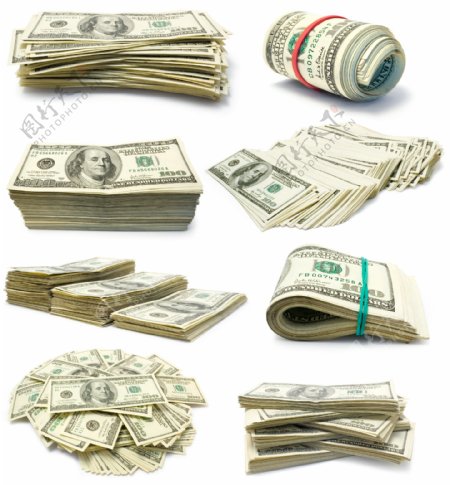 美元钞票特写图片