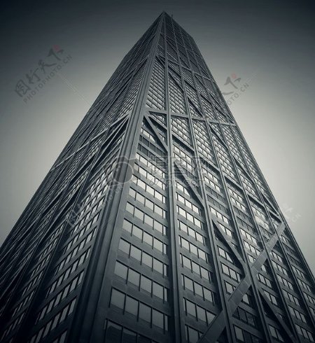 摩天大楼黑白照片