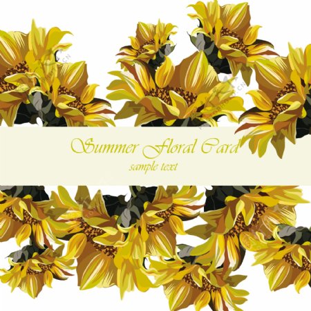 黄色鲜花插图背景设计