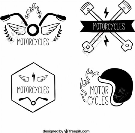 摩托车手画标志