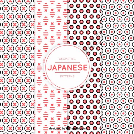 日本风格中的现代几何造型图案