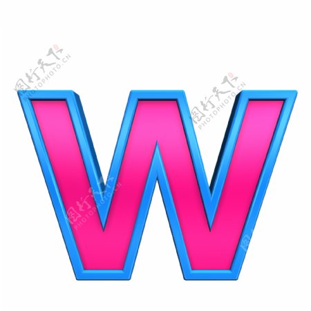 一个小写字母的粉红色和蓝色框字母集白色隔离