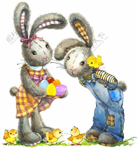 卡通复活节兔子图片