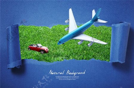 旅游航空企业创意广告图片psd素材