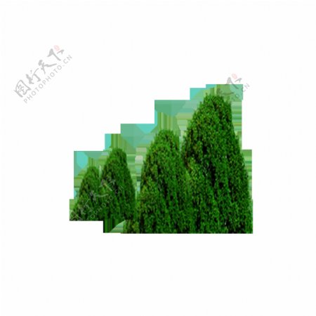 山形态绿树图