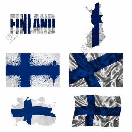芬兰国旗地图