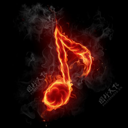 燃烧的音乐符号图片