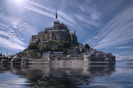 法国圣米歇尔山城堡图片