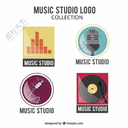 音乐工作室的四个标志