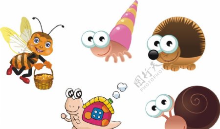 刺猬蜗牛蜜蜂