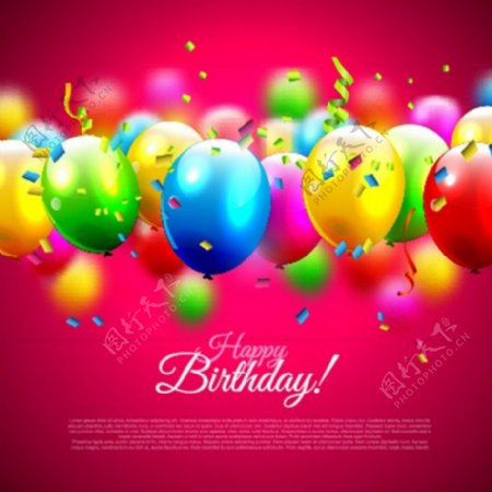 生日派对彩色气球背景图