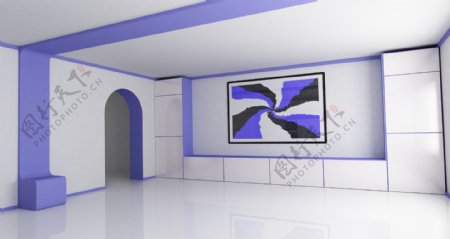 紫色风格客厅装饰图片