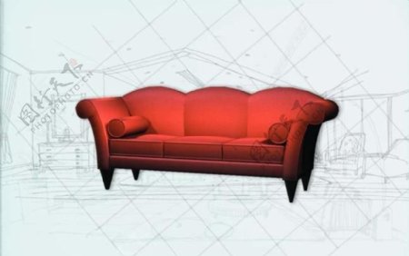 国际主义家具沙发0223D模型