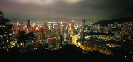 现代都市夜景摄影图片