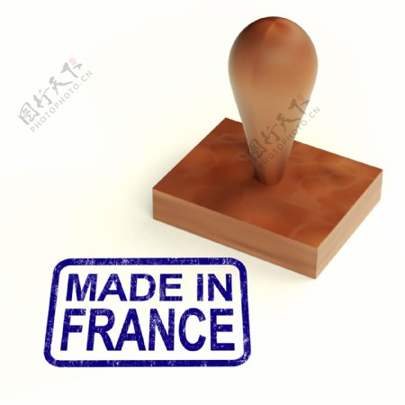 在法国的橡皮图章显示法国制造的产品