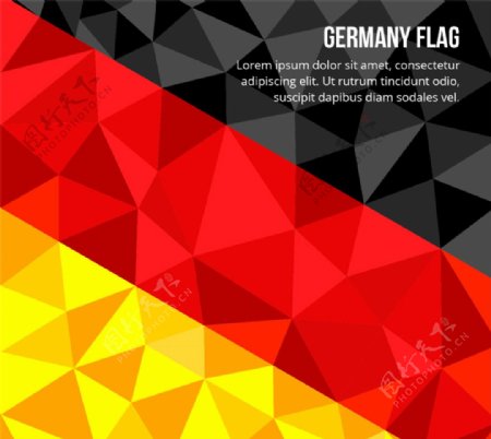 几何形德国国旗背景矢量素材