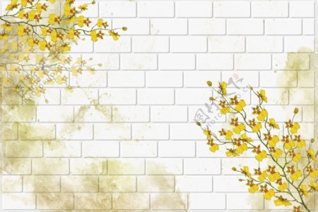 3D墙砖花朵背景墙