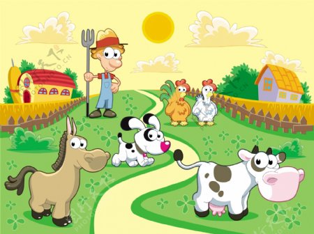 卡通农场动物