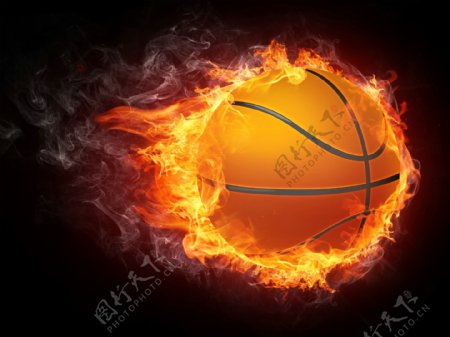 带火焰的篮球图片