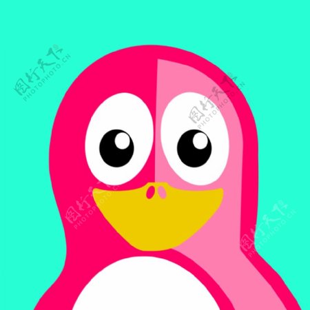 粉红色的企鹅