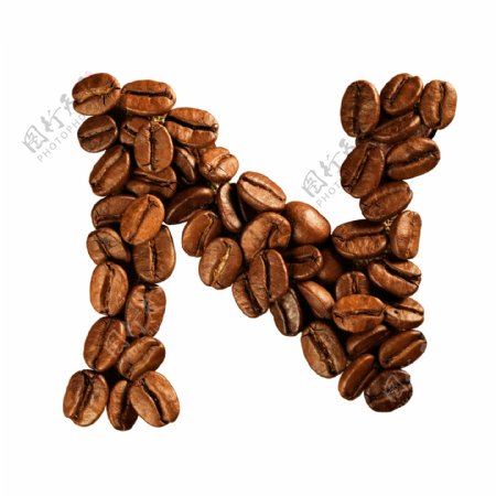 咖啡豆组的字母N