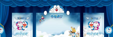 哆啦A梦主题婚礼会场布置图图片
