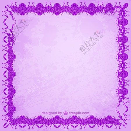紫色的花框