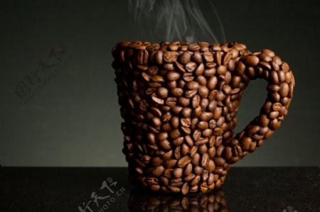 咖啡豆创意图片