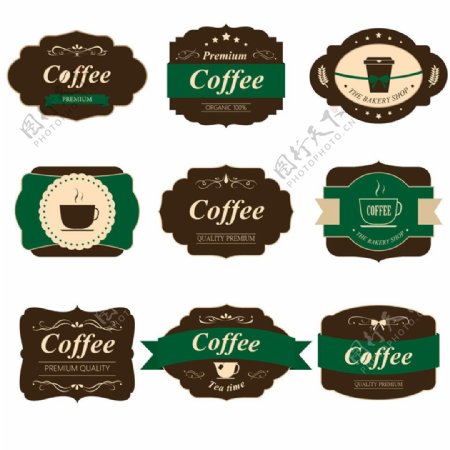 复古咖啡标签图片