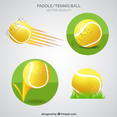 4款精美网球设计元素矢量素材