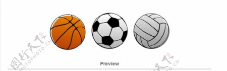 足球篮球和排球运动矢量材料