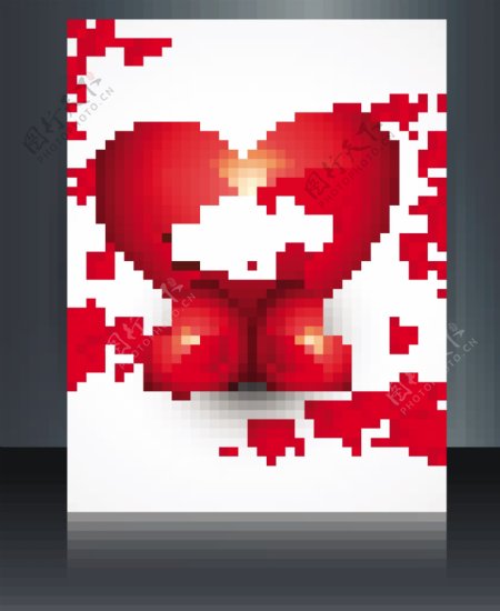 简约爱心情人节海报设计元素