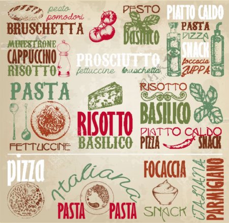 意大利美食艺术字