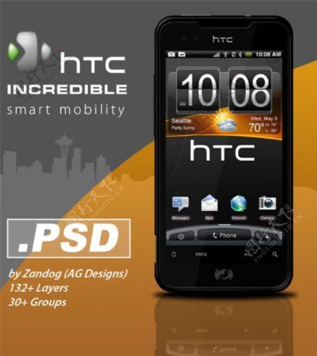 HTC手机ui设计psd素材