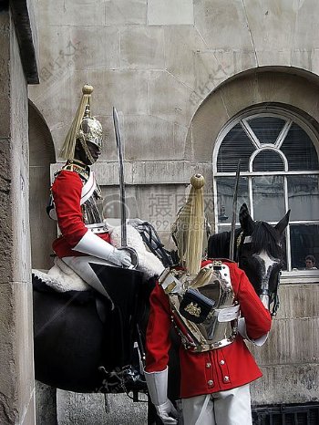 伦敦街道上的骑马警卫