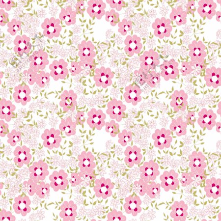 粉色小花卡通水墨矢量花朵纹理背景素材
