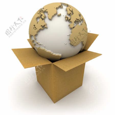 3d地球模型纸箱设计图片下载