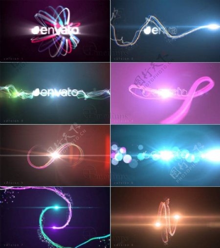 8款唯美梦幻粒子舞动logo揭示AE模板