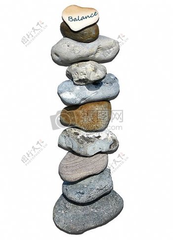 平衡鹅卵石堆砌