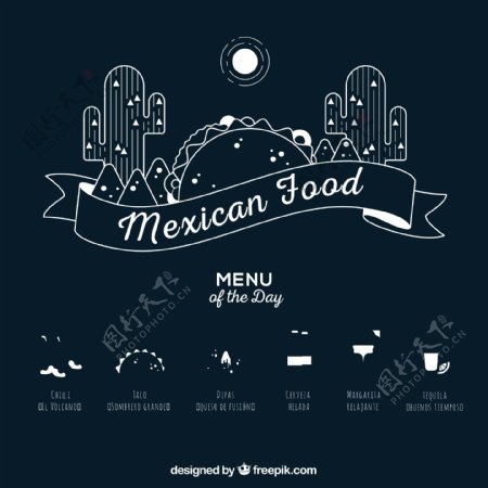 墨西哥食物菜单图片