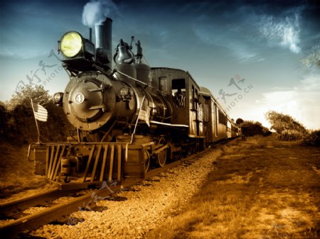 蒸汽式火车车头图片