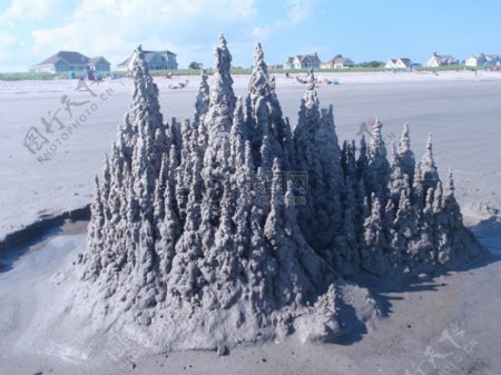 城堡状的沙雕