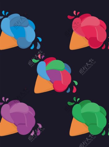 彩色冰淇淋图标